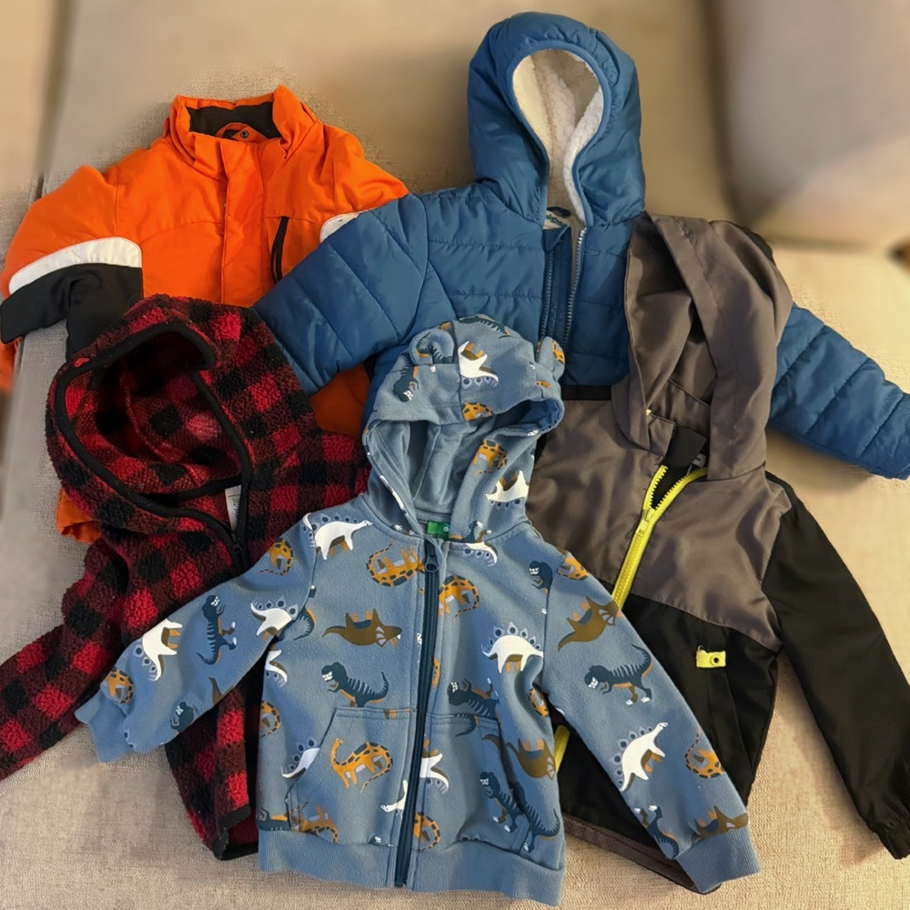 Toddler Boys 24M Cold Weather Jacket & Hoodie Bundle (Layering Set)